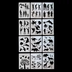 12 darabos torta sablon, stencil – Vegyes minta 