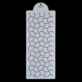 Torta sablon, stencil – Modern – Hullámos (HX-E)