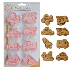   8 darabos műanyag süteménykiszúró és nyomda – Járművek