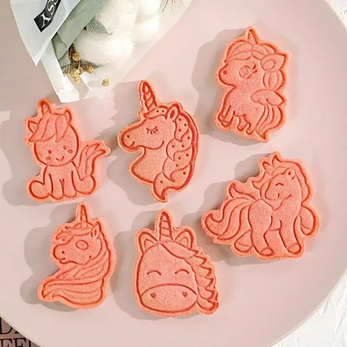 6 darabos műanyag süteménykiszúró és nyomda – Unikornis