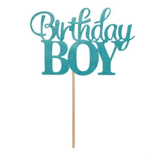 Torta dekoráció, torta beszúró – Birthday Boy felirattal