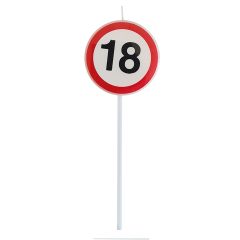   Születésnapi gyertya – Sebességkorlátozó tábla – 18-as