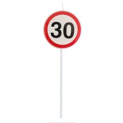   Születésnapi gyertya – Sebességkorlátozó tábla – 30-as