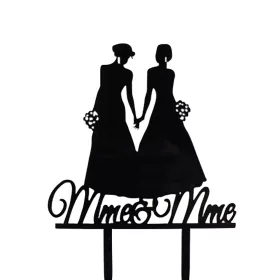   Esküvői tortadísz, tortadekoráció – Női pár – Mme & Mme