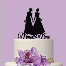   Esküvői tortadísz, tortadekoráció – Női pár – Mme & Mme