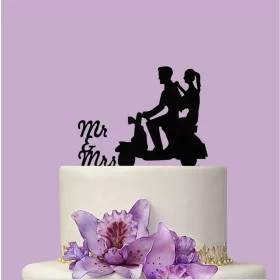   Esküvői tortadísz, tortadekoráció – Nászpár motorral 