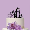 Esküvői tortadísz, tortadekoráció – Nászpár gyerekkel és háziállatokkal 