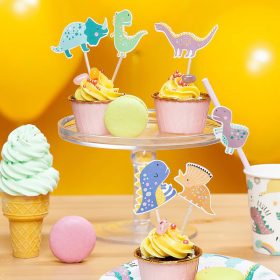 6 darabos papír tortadekoráció – Dinoszaurusz 