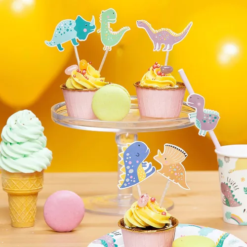 6 darabos papír tortadekoráció – Dinoszaurusz 