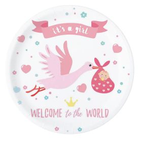   6 darabos papír tányér – Babaváró – Rózsaszín – Lány