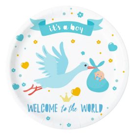 6 darabos papír tányér – Babaváró – Kék – Fiú