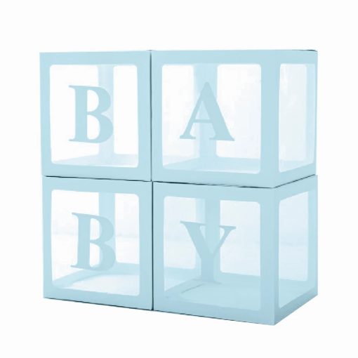 Léggömb dobozok BABY felirattal babaváróra - Kék