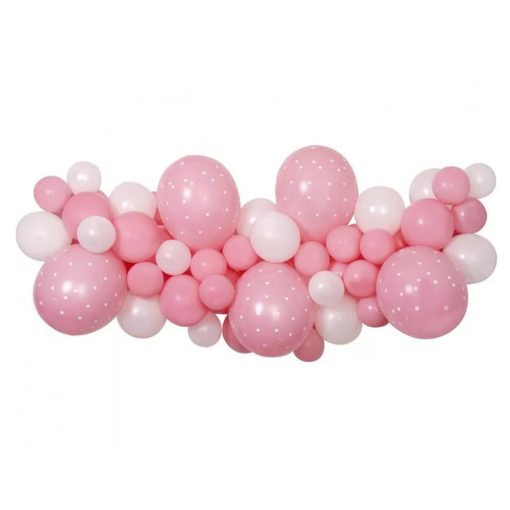65 darabos lufi szett – Baby Girl léggömbök – Rózsaszín színű lufi szett