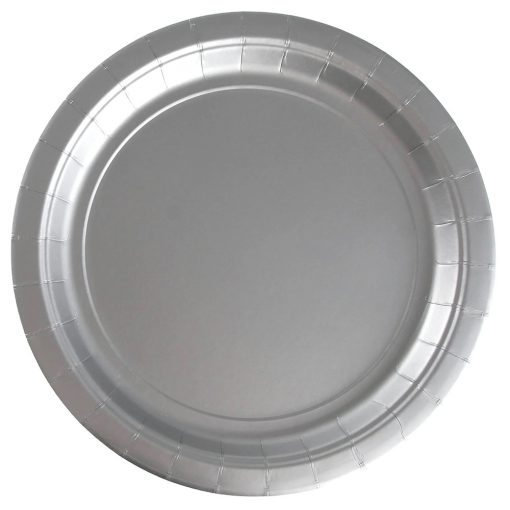 6 darabos papír tányér – Ezüst színű