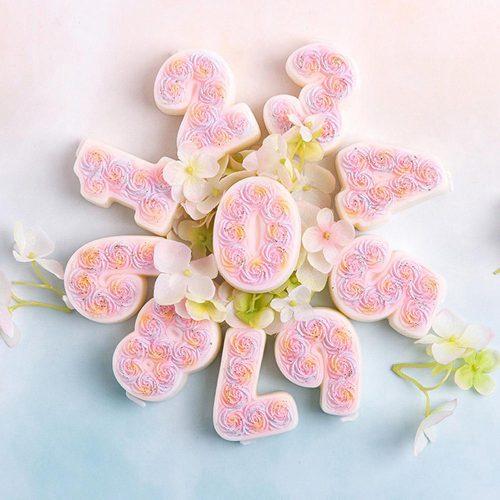 10 részes szilikon nyalóka és jégkrém forma – Számok rózsákkal