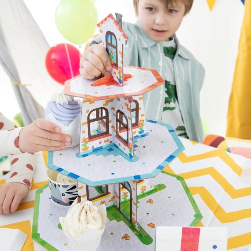 Papír sütemény és muffin állvány – Házikó 