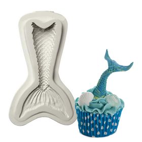   Szilikon fondant és marcipán mintázó – Hableány, sellő uszony vékony