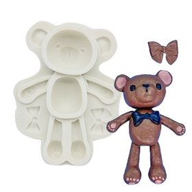   Szilikon fondant és marcipán mintázó – Maci masnival és csokornyakkendővel 