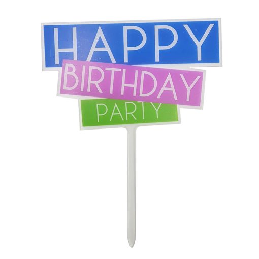 Torta dekoráció – Happy Birthday Party felirattal