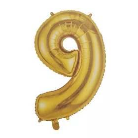 Óriás szám fólia lufi – 9 – Arany