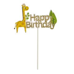Papír tortadekoráció – Happy Birthday – Zsiráf