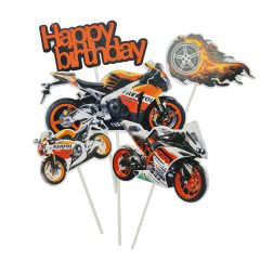   5 darabos papír tortadekoráció – Happy Birthday – Motor 