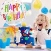 Gömb alakú buborék lufi – 50 cm – Happy Birthday csillagokkal
