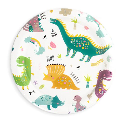 6 darabos papír tányér – Dinoszaurusz