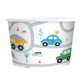   6 darabos papír fagylaltos pohár – Autók és munkagépek