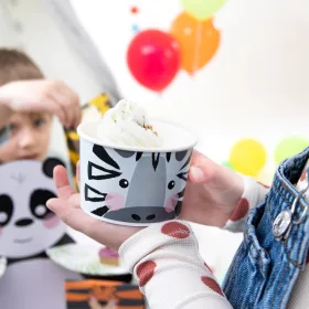 4 darabos papír fagylaltos pohár – Állatok