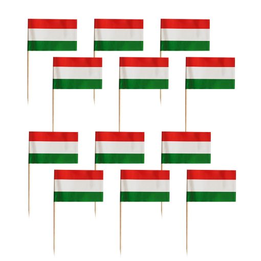 12 darabos papír beszúró, sütemény dekoráció – Nemzeti zászló