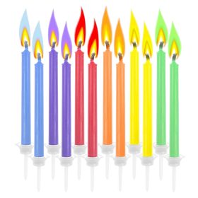 12 darabos szálgyertya – Színes lánggal