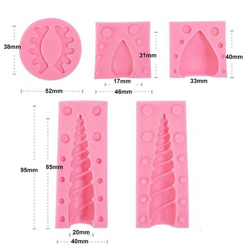 Szilikon fondant és marcipán mintázó – Unikornis szarv, fül és szem