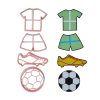 Műanyag süteménykiszúró– Foci – Mez, cipő és labda