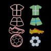 Műanyag süteménykiszúró– Foci – Mez, cipő és labda