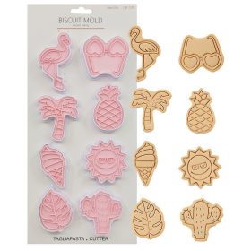   Műanyag süteménykiszúró és nyomda – Nyár, trópusi minták