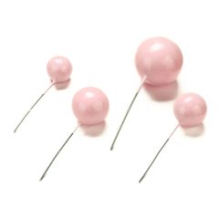 4 darabos műanyag dekorációs gömb – Rózsaszín