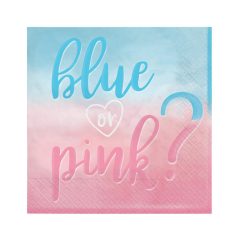 16 darabos papír szalvéta - Babaváró – Blue or Pink
