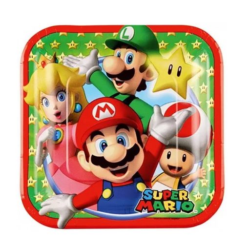 8 darabos papír tányér – Super Mario
