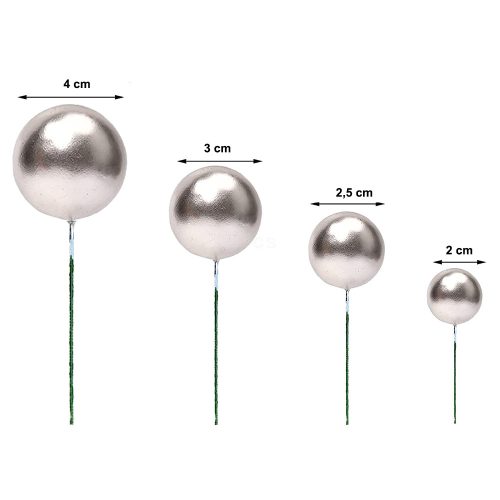 20 darabos műanyag dekorációs gömb – Ezüst