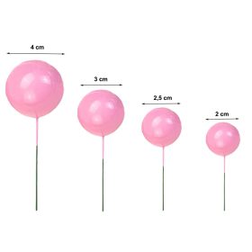 20 darabos műanyag dekorációs gömb – Rózsaszín