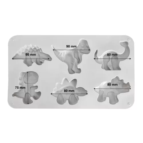 6 részes szilikon forma – Dinoszauruszok
