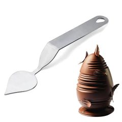   Tortaformázó és csokoládé levéldísz készítő fém spatula – Kicsi csepp