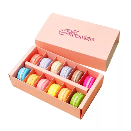 12 részes macaron doboz – Barack színű