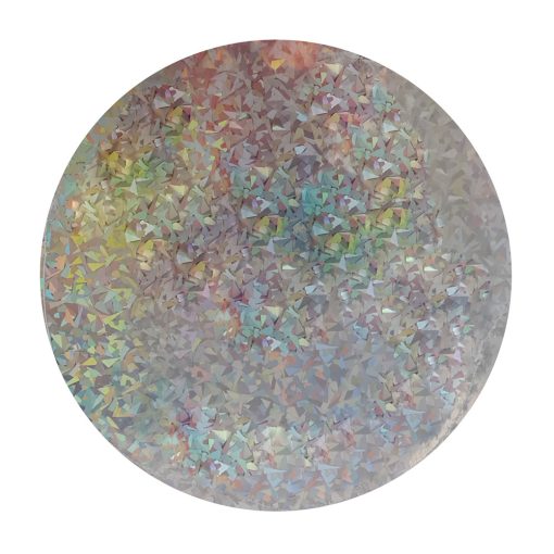 Hologramos kör alakú tortadob – 30 cm – Ezüst