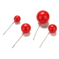 4 darabos műanyag dekorációs gömb – Piros