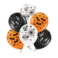   6 darabos latex lufi szett – Halloween – Denevér, pók és csontváz 
