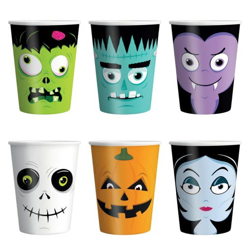 6 darabos papír pohár – Halloween – Szörnyek