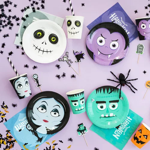 6 darabos papír tányér – Halloween – Szörnyek
