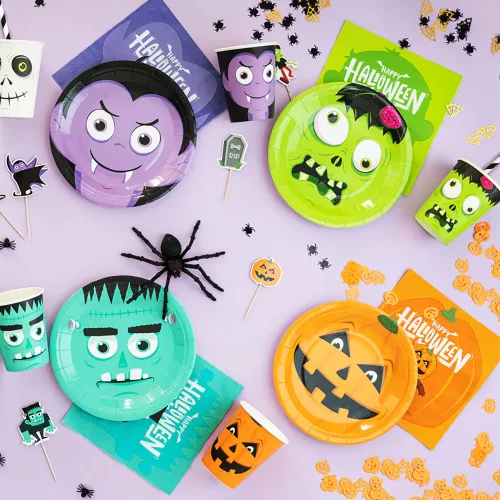 6 darabos papír tányér – Halloween – Szörnyek